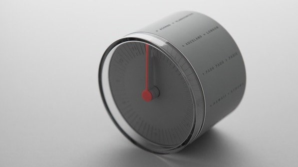 ساعت چرخنده برای نمایش زمان در مناطق مختلف جهان