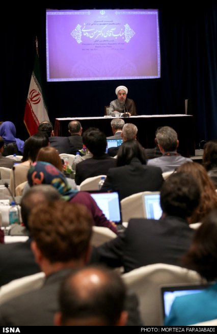 نشست خبری روحانی در نیویورک (عکس)