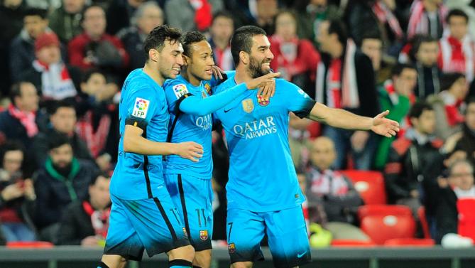 بیلبائو 1 - 2 بارسلونا / یک قدم تا صعود بدون مسی بدون سوارز(+عکس)