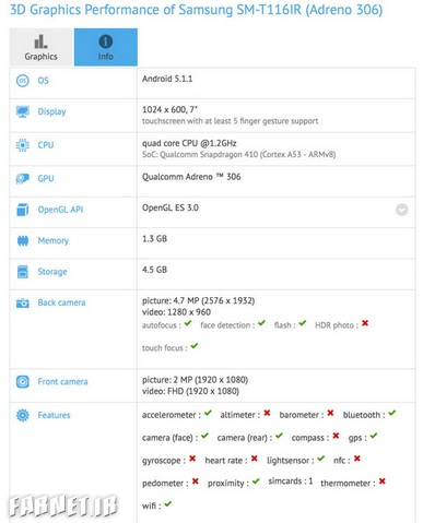 افشای اطلاعات تبلت سامسونگ Galaxy Tab 3 Lite افشای اطلاعات تبلت سامسونگ Galaxy Tab 3 Lite