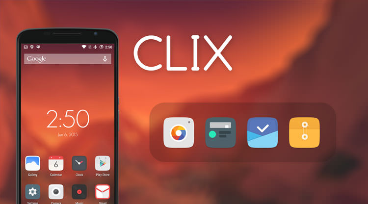 آیکون های متریال در اندروید با اپلیکیشن Clix