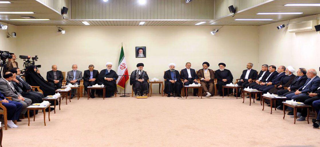 دیدار رئیس جمهور و هیأت وزیران با رهبری