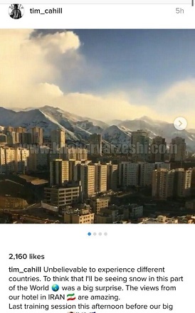 تمجید ستاره تیم‌ملی استرالیا از آب و هوای تهران/شگفت‌انگیز است