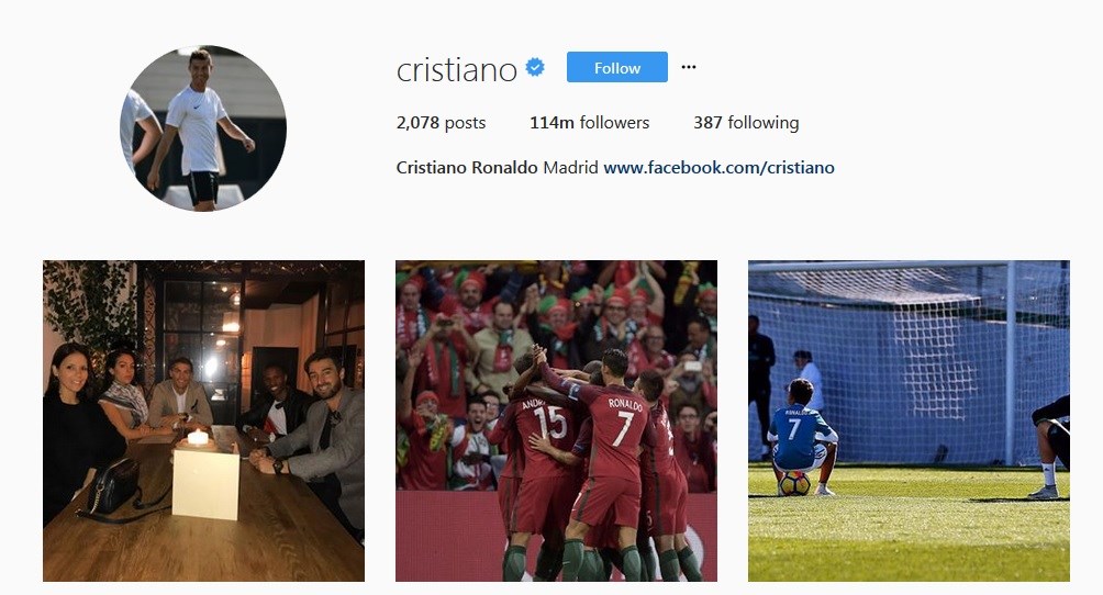 درآمدزایی نجومی رونالدو از اینستاگرامش ادامه دارد (+عکس)