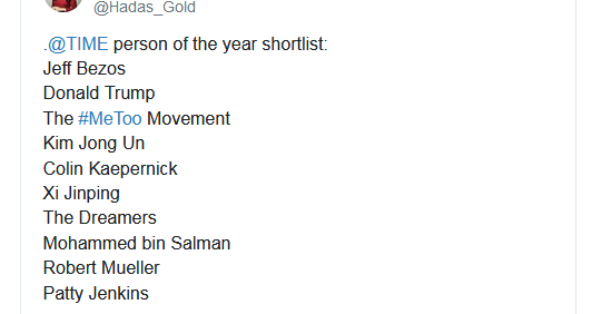 اعلام 10 نامزد مجله تایم برای انتخاب شخصیت سال؛ اعلام 10 نامزد مجله تایم برای انتخاب شخصیت سال؛