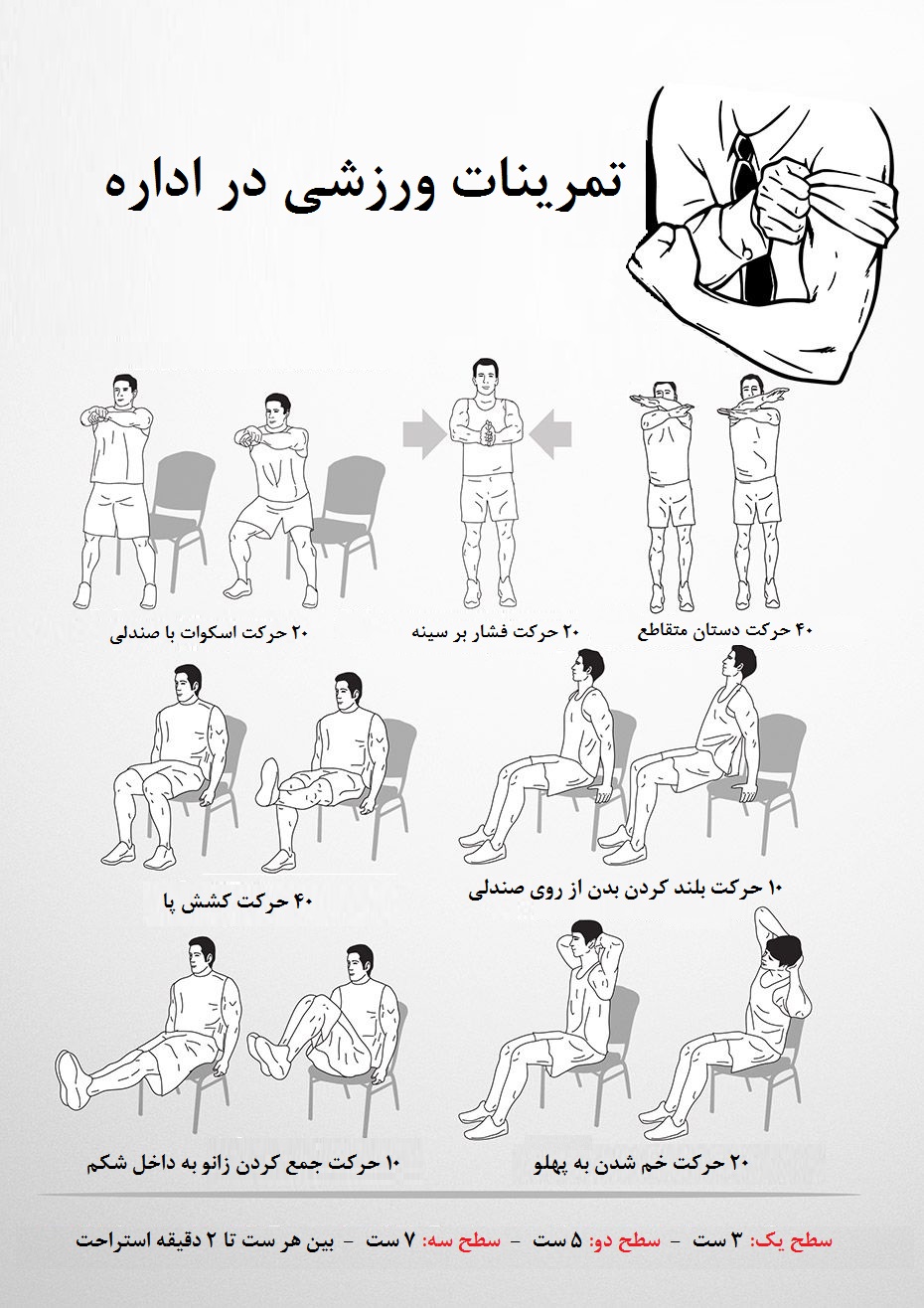 ورزشهایی برای کارمندان (+تصاویر) ورزشهایی برای کارمندان (+تصاویر)