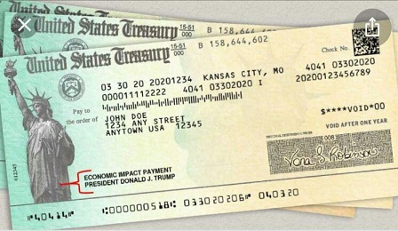 چک&zwnj;های یارانه کرونا در آمریکا