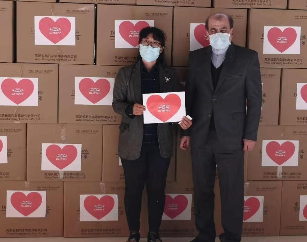 اهدای 500 هزار ماسک از سوی خودروسازی چری به ایران