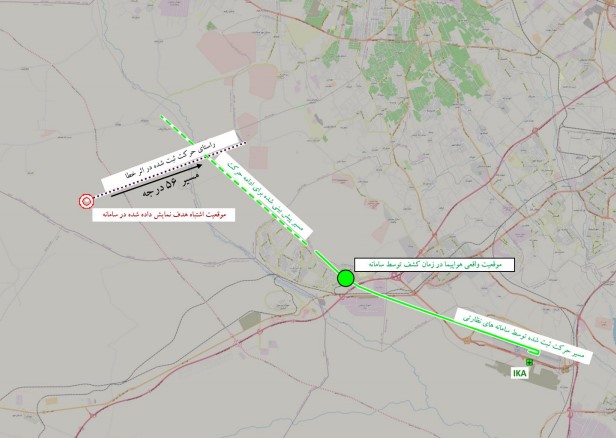 نقشه اصابت موشک به هواپیمای اوکراینی