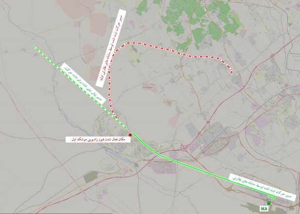 نقشه اصابت موشک به هواپیمای اوکراینی