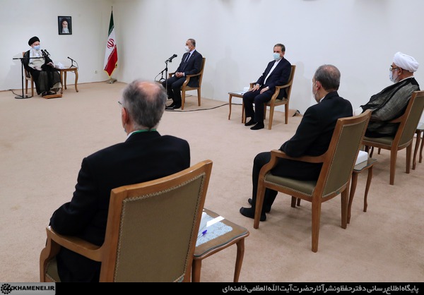 رهبر انقلاب در دیدار نخست وزیر عراق: ترور شهید سلیمانی را فراموش نمیکنیم و قطعاً ضربه متقابل را خواهیم زد رهبر انقلاب در دیدار نخست وزیر عراق: ترور شهید سلیمانی را فراموش نمیکنیم و قطعاً ضربه متقابل را خواهیم زد