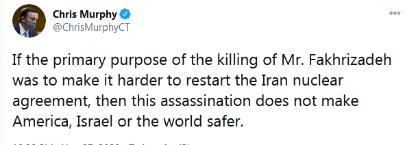 برنی سندرز: ترور فخریزاده نابخردانه و غیرقانونی بود برنی سندرز: ترور فخریزاده نابخردانه و غیرقانونی بود