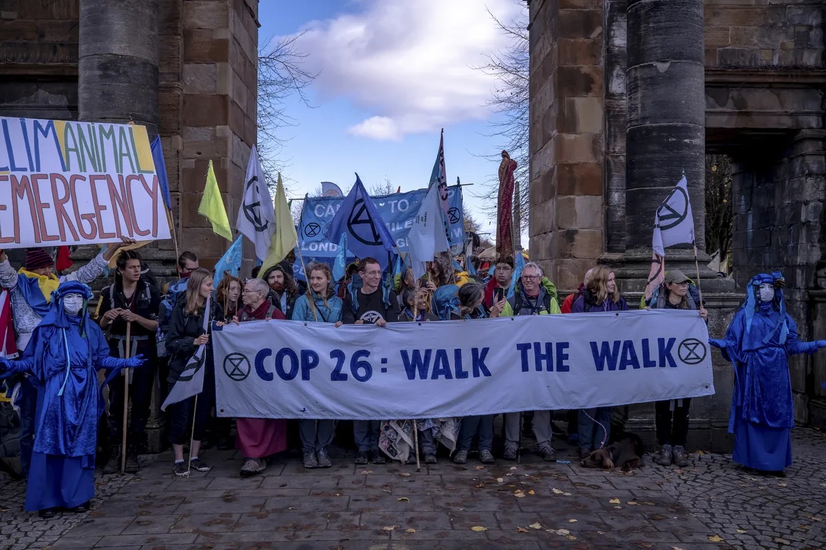 اعتراض به اجلاس اقلیمی گلاسکو اعتراض آب و هوایی گلاسگو