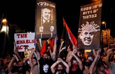 تجمع دهها هزار نفری علیه نتانیاهو در اسرائیل تجمع دهها هزار نفری علیه نتانیاهو در اسرائیل