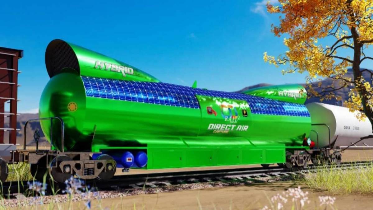 قطار دوستدار محیط زیست می‌تواند با جذب دی‌اکسید کربن هوا را تمیز کند