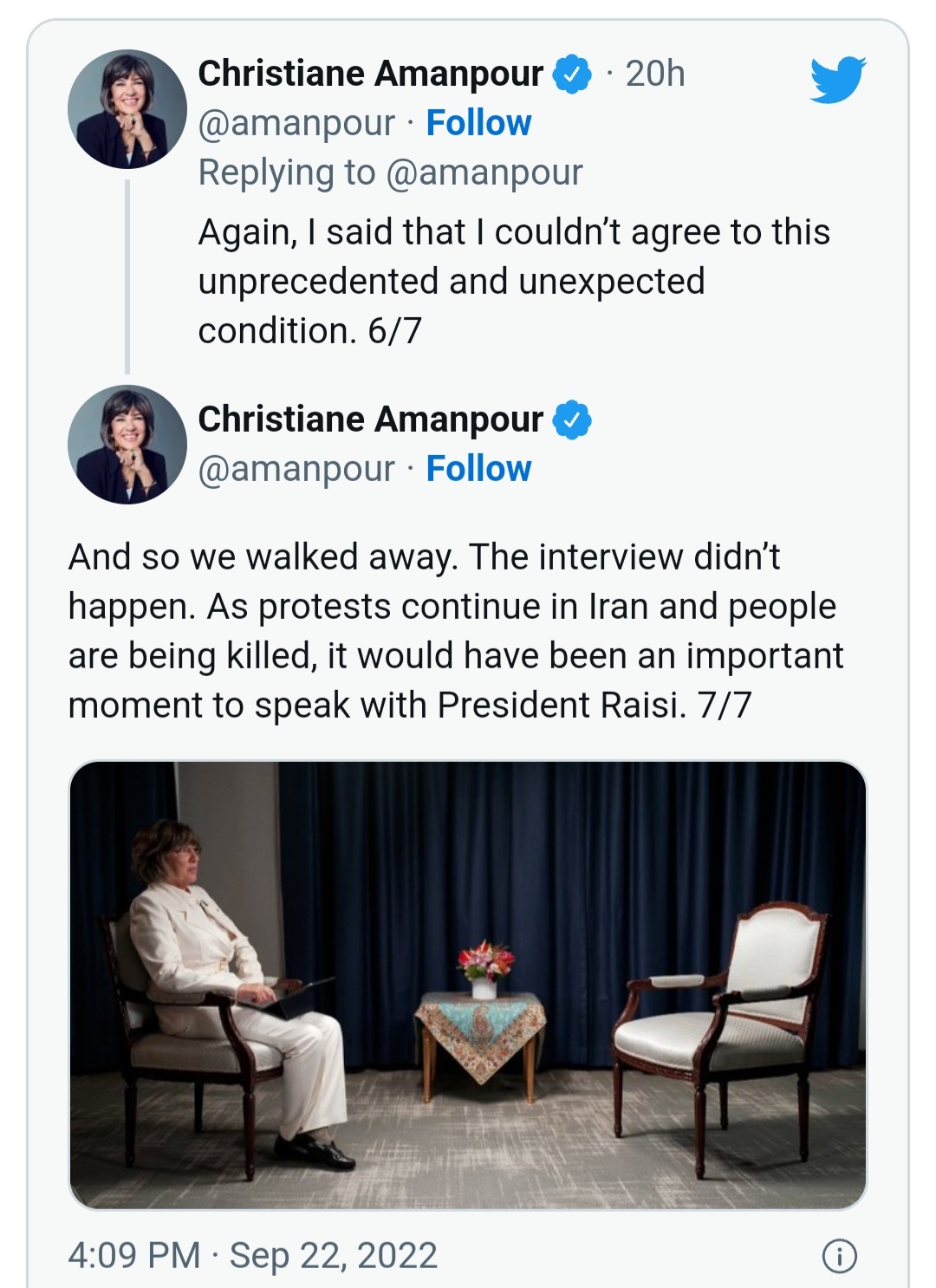 لغو مصاحبه امانپور و رئیسی به دلیل روسری لغو مصاحبه امانپور و رئیسی به دلیل روسری