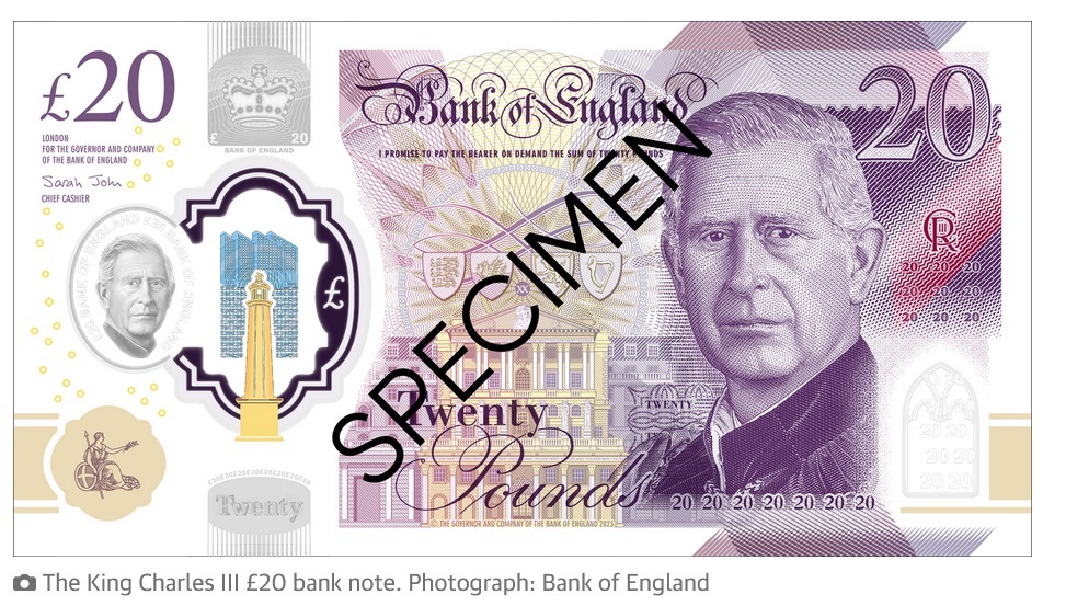 اسکناس جدید انگلیس با تصویر اسکناس جدید انگلیس با تصویر