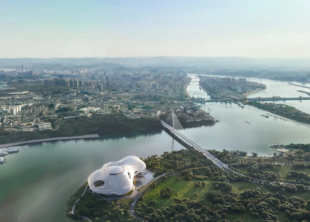 سالن تئاتر با طراحی شبیه به یک سفینه فضایی سالن تئاتر با طراحی شبیه به یک سفینه فضایی