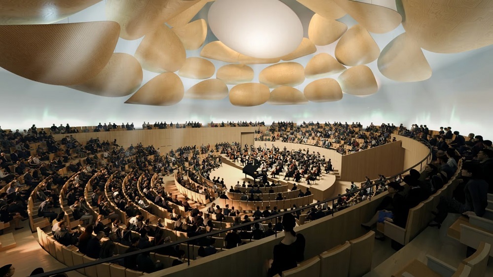 سالن تئاتر با طراحی شبیه به یک سفینه فضایی سالن تئاتر با طراحی شبیه به یک سفینه فضایی