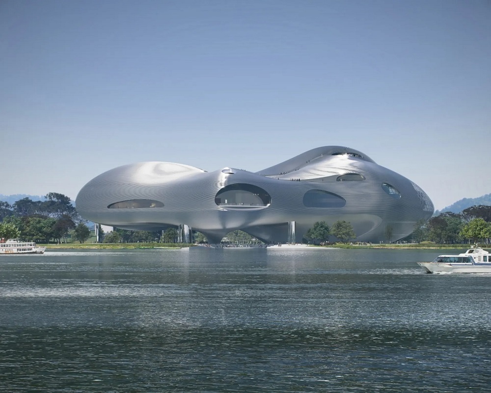 سالن تئاتر با طراحی شبیه به یک سفینه فضایی سالن تئاتر با طراحی شبیه به یک سفینه فضایی