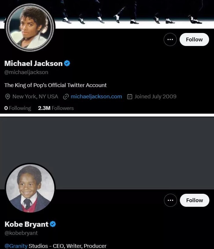 تیک‌ آبی توییتر برای درگذشتگان