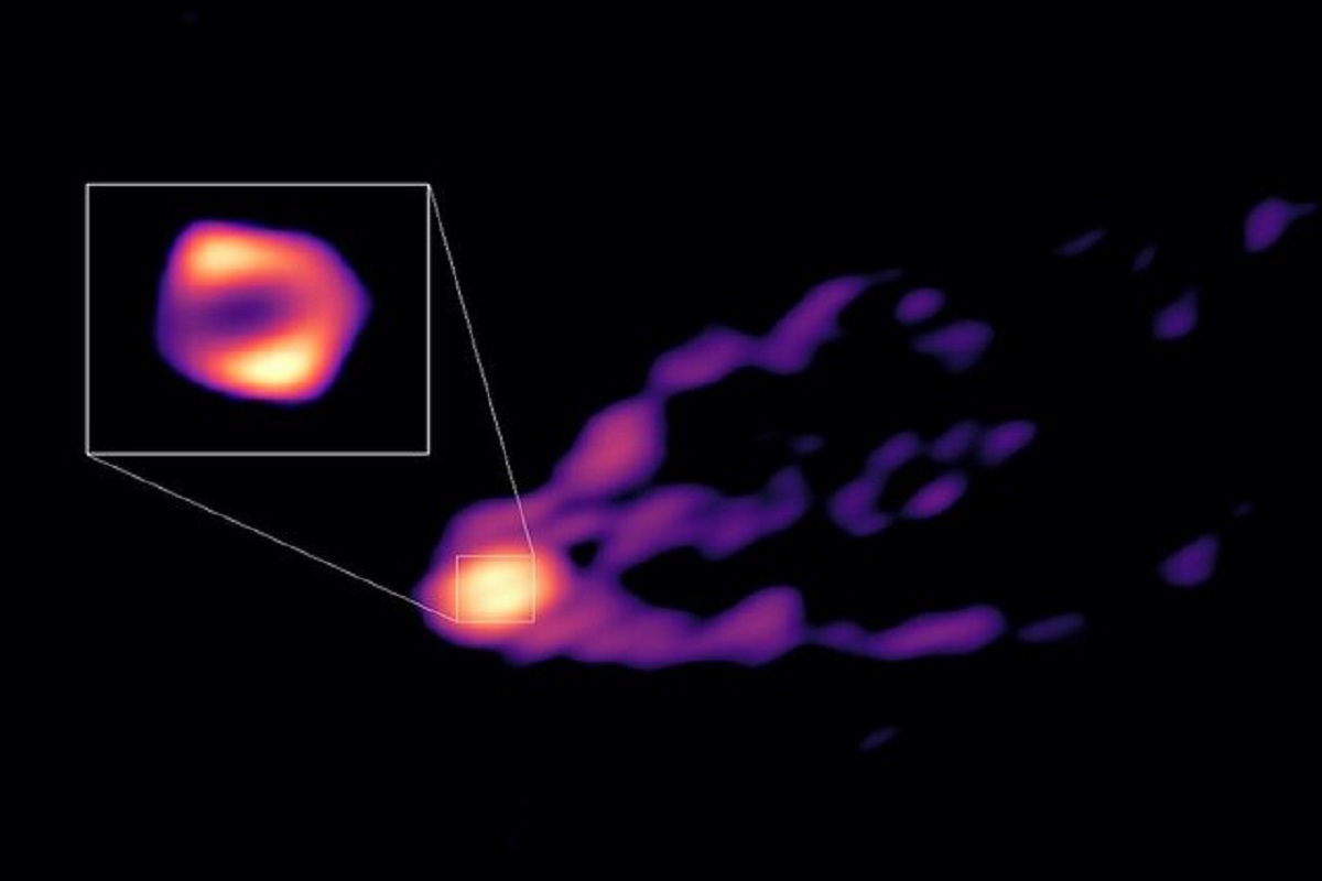 ثبت اولین تصویر مستقیم از سیاه‌چاله ای در قلب کهکشان مسیه در حال پرتاب فواره ای قدرتمند (+عکس)