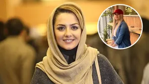 بیتا سحرخیز بازیگر «ترانه مادری» با کلاه قرمز در خیابان‌های تهران (+عکس)