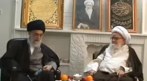 فیلم دیده‌نشده از دیدار رهبر شهید انقلاب با آیت‌الله صافی گلپایگانی