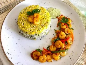 طرز تهیه ته چین میگو غذای عربی