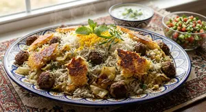 طرز تهیه کلم پلو شیرازی اصیل با عطر سبزی و گوشت قلقلی