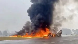 سقوط و آتش‌سوزی یک هواپیما در تگزاس آمریکا