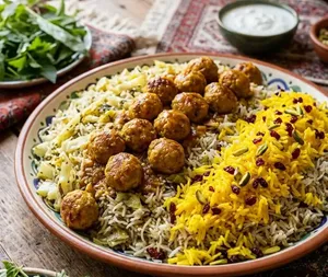 کلم پلو مجلسی با تزیین رستورانی؛ مخصوص مهمانی‌های خاص