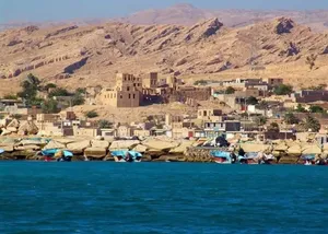منظرۀ یک روستا در جنوب ایران در دوران ناصرالدین شاه