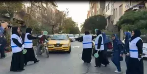 استقرار زنان پلیس راهور تهران بزرگ مقابل درب مدارس دخترانه
