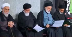 حضور فرزندان رهبر شهید در شب دوم مراسم بزرگداشت امام شهید امت در حرم مطهر رضوی