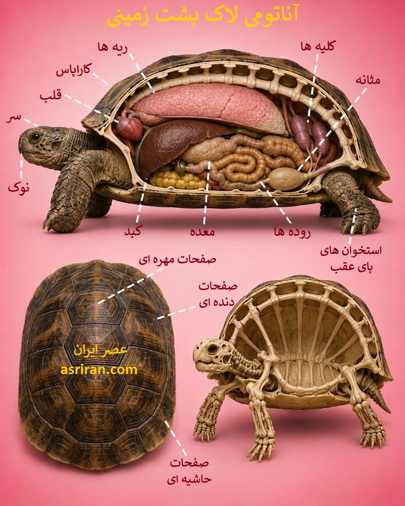 اینفوگرافیک آناتومی لاک پشت زمینی اینفوگرافیک آناتومی لاک پشت زمینی