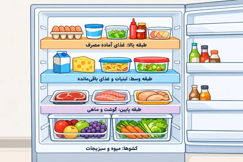 بهترین جای شیر و تخم‌مرغ در یخچال