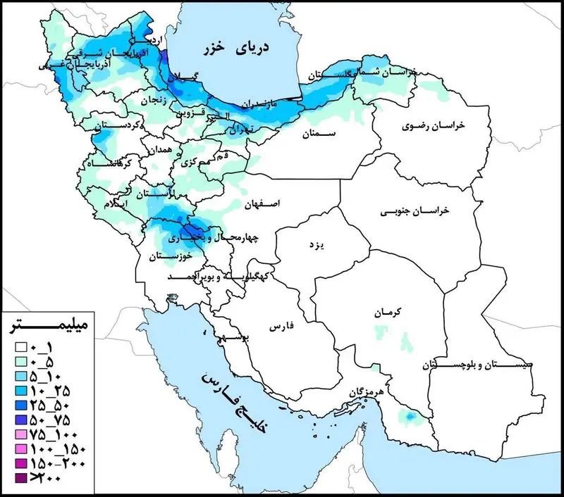 نقشه بارشهای کشور؛ ورود سامانه بارشی به ۱۶ استان ایران نقشه بارشهای کشور؛ ورود سامانه بارشی به ۱۶ استان ایران