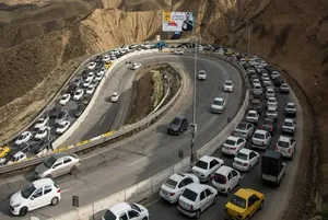شلوغی عجیب جاده چالوس در بامداد امروز