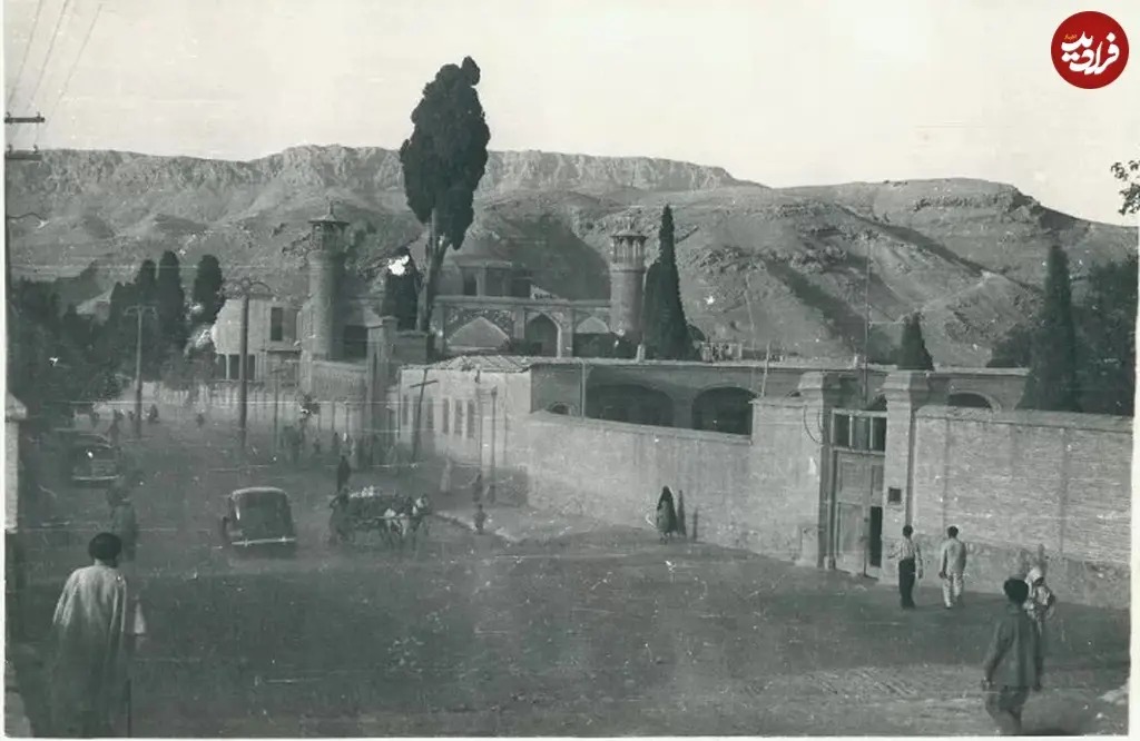 منظرۀ زیبای یکی از خیابان‌های شیراز در دوران قاجار