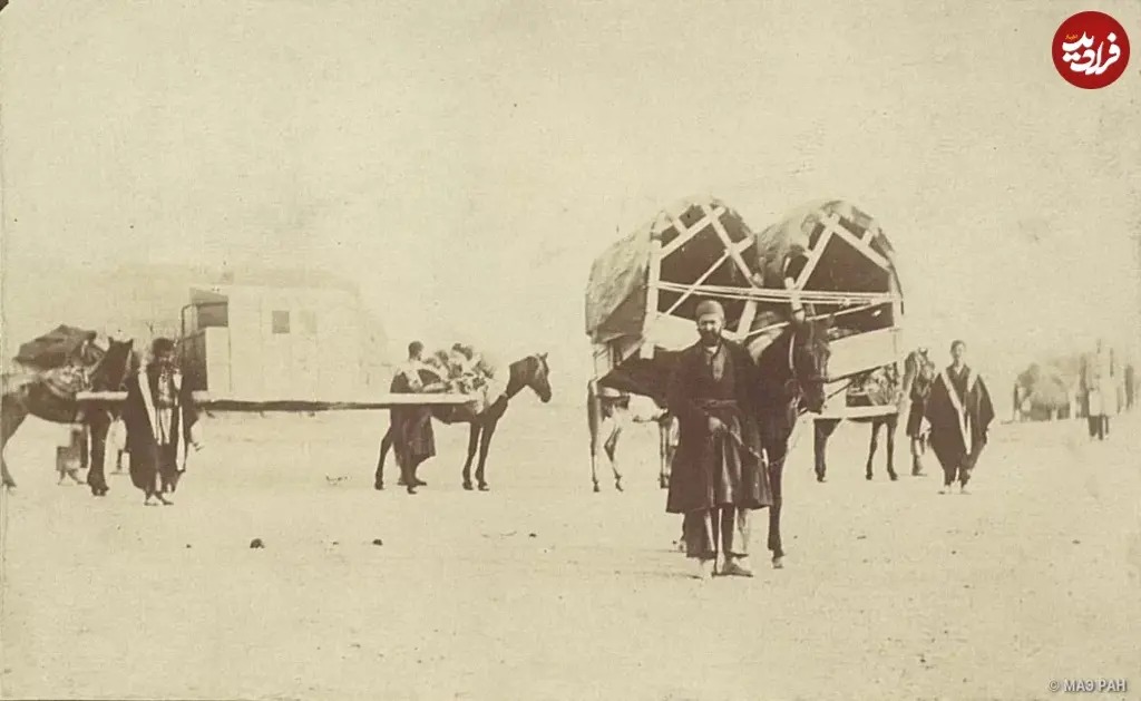 تصویری از وسایل لاکچری سفر در دوران قاجار